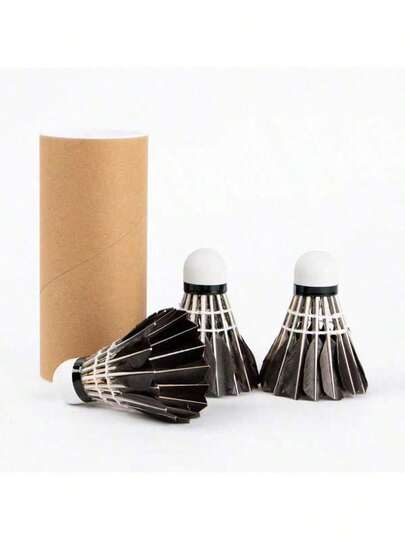 1PC Wind Resistant Black Badminton Goose Feather Learning Badminton Entertainment Training Competition Foam Head High-Quality Barreled Badminton