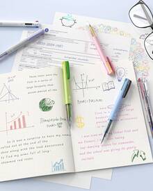 Multicolor Pens 4-In-1 Colored Ballpoint Pen 0.5mm Quick Dry Black Ink Pens Fine Point Smooth Writing Pens Cute Nurse Pens For Work 18 Colors 6PCS - Nhiều màu - Xem 7