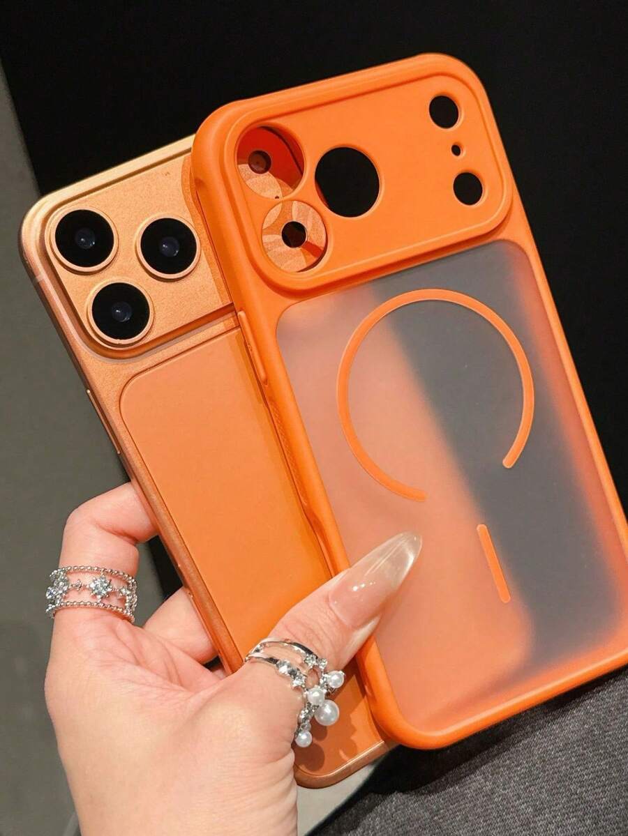 Shockproof MagSafe Compatible Frosted Orange 1pc New Protective Phone Case For IPhone 17 Pro/17 Pro Max Multiple Color Options Anti-Fall And Shock-Proof Full Body Protection Suitable For IPhone 17 Pro/Max Spring Gift - Multicolor - View 1