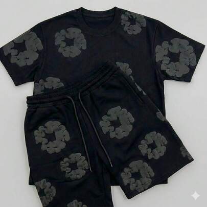 Kit  Estilo : Camiseta + Short Floral Sakura Minimalista