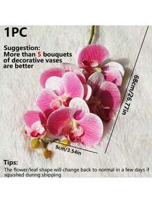 1/3/80支装高品质3D PU蝴蝶兰仿真花，母亲节礼物，仿桉树植物，适用于装饰、婚礼、花瓶、家居、餐厅、卧室、摄影道具、节日、生日派对、户外花园 - 青粉紅色 - 查看 3