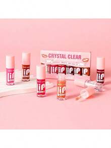 6 Colors Lip Oil Lip Stain, Watery Lip Oil Lip Tint Stain Set, Liquid Lipstick Lip Gloss Moisturizing, Non-Sticky, High Pigment - 無味 - 查看 9