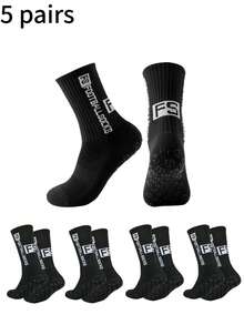 1/5/10Pairs Non Slip Grip Socks For Men And Women Excellent For Football Basketball Baseball Rugby Soccer Cycling Running Hiking Tennis Skateboard Athletic Exercise, Fall Socks - Multicolor - View 15