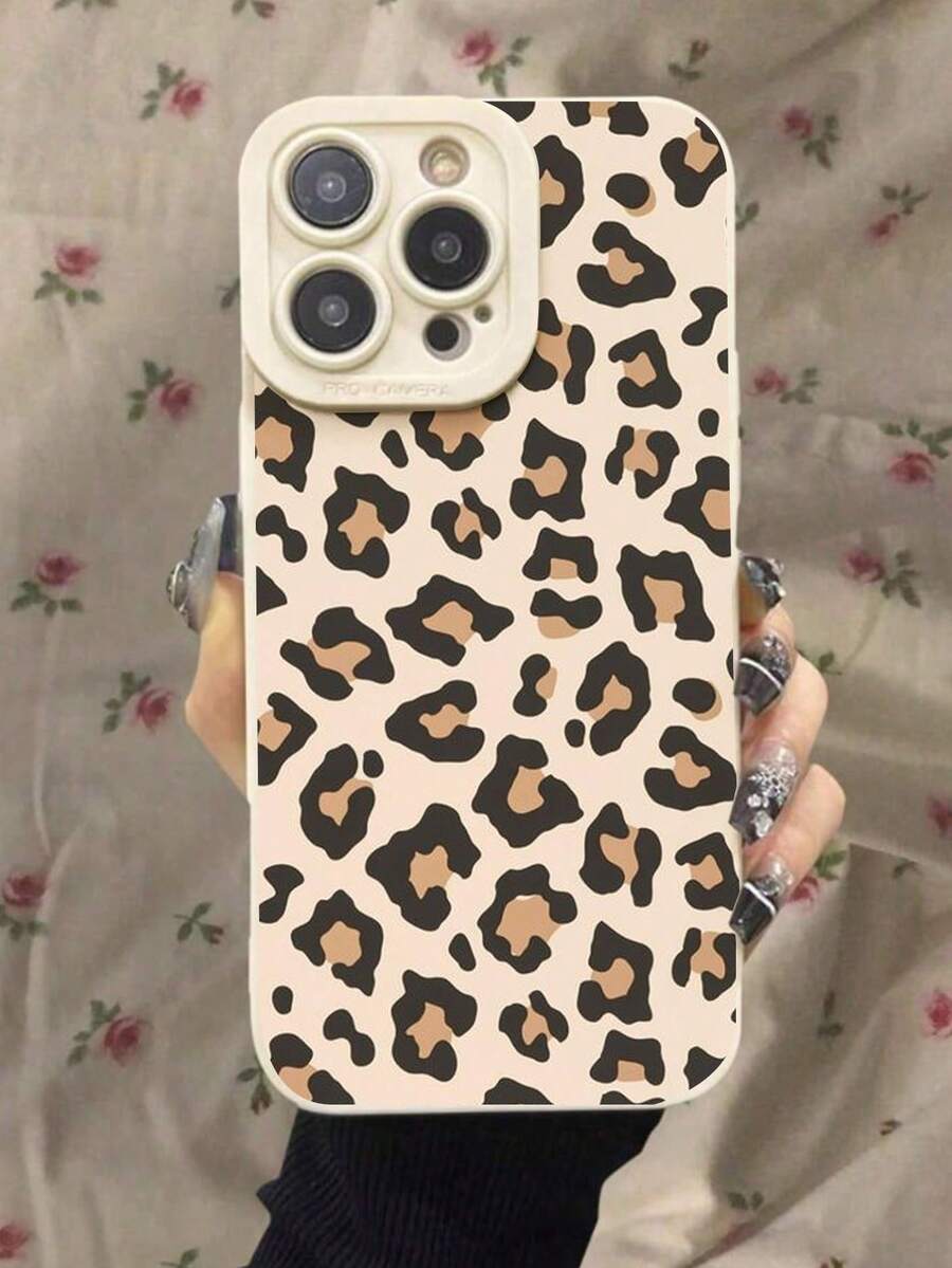 Full Leopard Print Painted Hollow Cat Eye Beige Shockproof Phone Case Compatible With Ip17, Ip14pro, Ip14promax, Ip13, Ip13pro, Ip13promax, P11, Ip11promax, Ip12, Ip12pro, Ip12promax, IpXR, IpXS, Ip15, Ip15pro, Ip15promax, Ip16, Ip16pro, Ip16promax, Ip17, Ip17pro, Ip17air, Ip17promax, Premium Protective Phone Case - Multicolor - View 1