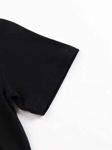 Mickey Mouse Pattern Printed With Disney's 1st Birthday, Officially Authorized By Disney, High-Quality T-Shirts, Parent-Child Clothes Worn By Disney, Children, Mother And Me, Women's Baby T-Shirts, Baby Clothes, Baby Clothes And Pregnant Women's Gifts. - 黑色 - 查看 5