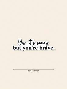 "Yes It's Scary But You're Brave" Sticker - Heated Rivalry Ilya & Shane Quote Decal, Bookish Kindle Sticker For Hockey Romance Fans, Inspirational Gift - Multicolor - View 2