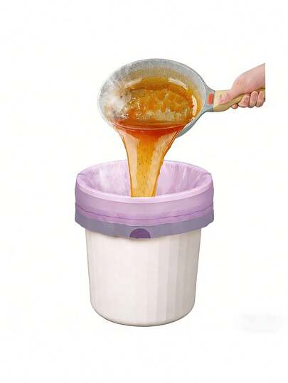 100pcs/Roll Portable Drawstring Purple Garbage Bags, Suitable For Home/Party Use