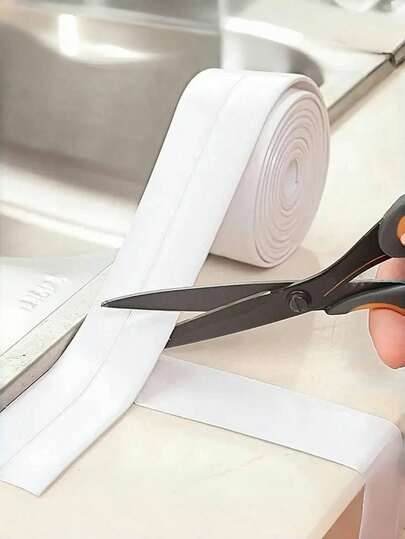 1 Roll Of Waterproof White PVC Self-Adhesive Tape -Perfect For Bathroom, Sink & Kitchen -Super Strong Stickiness! Home Bathroom Decor Fall Decor Back To School