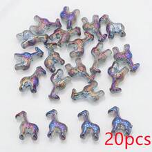 20 chiếc/gói Mặt dây chuyền hình hươu cao cổ bằng thủy tinh có lỗ ở giữa, kích thước 12*16mm, phụ kiện trang sức DIY hình động vật dễ thương, thích hợp làm móc khóa, trang trí xe hơi, dây đeo điện thoại. - Hươu cao cổ 12*16mm - Xem 9