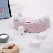 儿童木制小医生玩具牙科套装，护士玩具，宝宝学习刷牙角色扮演游戏 - 彩色 - 查看 6