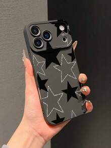 1pc Star Pupil Matte Anti-Drop TPU Phone Case Compatible With IPhone 17 Air/17 Pro Max, 16 Pro, 11, 15 Pro Max, 14 Pro Max / Galaxy, / Honor X6A, X7B, X8B / S25,International Version, Not The Domestic Version - Black - View 3