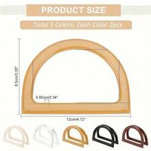 1pc/2pcs/10pcs Bag Handle Replacement Accessories, 5 Colors, 2 Pieces Per Color, Multi-Color Multi-Function, Suitable For Handmade Beach Bags, Crochet Handbags, DIY Handbag Making, Bag Handles, Resin Handles - Multicolor - View 5