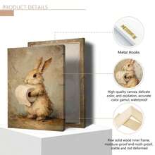 1pc Vintage Rabbit & Toilet Paper Easter Pattern Bathroom Wall Decor - Funny Farmhouse Style Decoration - Printable Rabbit Wall Art, Suitable For Home, Room, Bedroom, Living Room, Bathroom Decor, Wall Art With Frame - A - View 12
