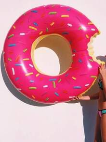 1PC Inflatable Donut Swim Ring Pink Swimming Ring For Children And Adults Summer Lifesaver Adult Swim Ring Donut Swim Ring - Pink - View 4