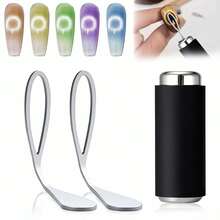 3 Pieces Multi-Functional Cat Eye Shape Nail Set, Nail Polish/UV Gel Cat Eye Design Supplies, Easily Create Cat Eye French Shape, Manicure Salon Essential Nail Supplies Nail Tools - Multicolor - View 10