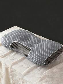 1pc Anti-Traction Neck Pillow, Neck Support Pillow For Sleep, Suitable For Stiff Neck, Side And Back Sleepers, Relieves Head And Neck Pressure, Breathable Inner Core, Soft And Supportive, Medium Firmness, Washable - Grey - View 5