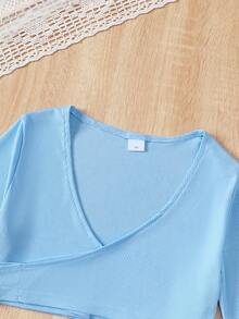 Purechapter Bộ 2 món cho bé gái tuổi teen, gồm váy hai dây in hoa ngây thơ và áo khoác cổ chữ V, kiểu dáng ôm sát, dài đến đầu gối, phù hợp cho bé gái 8-12 tuổi mặc hàng ngày, đi chơi, dã ngoại, mùa xuân/hè. - Màu xanh nhạt - Xem 3