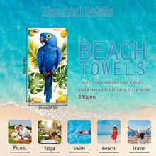 1pc Parrot Beach Towel, Super Soft Microfiber Extra Large Beach Blanket, Super Absorbent Bath Towel, Suitable For Travel, Swimming Pool, Diving, Surfing, Yoga, Camping, Available In Multiple Sizes, Beach Accessories For Beach, Pool, Travel, Camping, Yoga - Birds - View 26