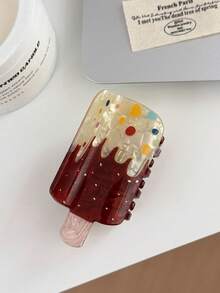 1个女士趣味创意冰淇淋亚克力发爪夹假日必备发饰夏季沙滩发夹 - 彩色 - 查看 15