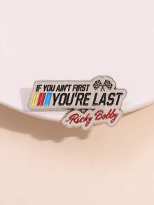 QTHOPE 卡通英文字母“如果你不是第一”趣味创意金属胸针，服装配饰徽章 - 彩色 - 查看 4