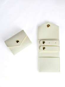 1个多功能首饰卷袋，耳环戒指耳钉收纳袋，项链首饰袋，按扣加厚仿皮首饰袋，多用途戒指耳环项链迷你首饰收纳袋 - 彩色 - 查看 10