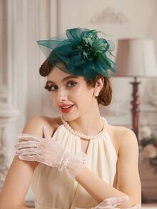 1顶优雅迷你礼帽，肯塔基德比风格，带面纱，适合女士下午茶、新娘婚礼、万圣节、教堂活动、高顶礼帽、锐舞派对、万圣节配饰、准新娘、迷你高顶礼帽、迷你头饰、迷你礼帽、礼物 - A - 查看 4