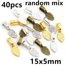 40pcs Glue-On Flat Pad Bails Spacer Bead Charms Pendant DIY Jewelry Making Accessories For Necklace Bracelet Supplies - Bail Charms Connector - View 12
