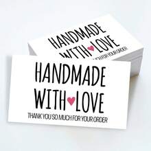 50pcs "Handmade With Love" Thank You Cards - Thank You For Your Order Cards For Small Business And Online Shop, Gift Packaging Thank You Cards For Customer Appreciation - A - View 6