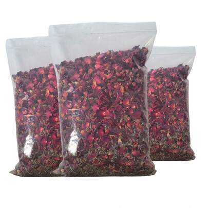 1pc 30/300g Dried Flowers, Burgundy Rose Petals + Lavender, Permanent Flowers Decor, Suitable For Festivals, Romantic Weddings, Confetti, Home Fragrance, Bath, Soap & Candle Making, Party & Wedding Decorations, Closet, Kitchen, Shoe Cabinet, Fresh Air