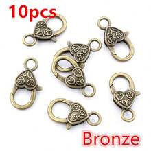 10pcs 26x19mm Heart Shape Lobster Clasp Hooks Craft Keychain Clasps DIY Jewelry Making Accessories Findings - Heart - View 10