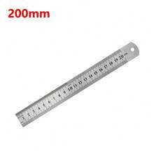 Regla recta de Metal de acero inoxidable, herramienta de medición de precisión de doble cara, reglaétrica de escala de 15-50cm, mesa de escala transparente EVZX - 200 milímetros - Ver 1