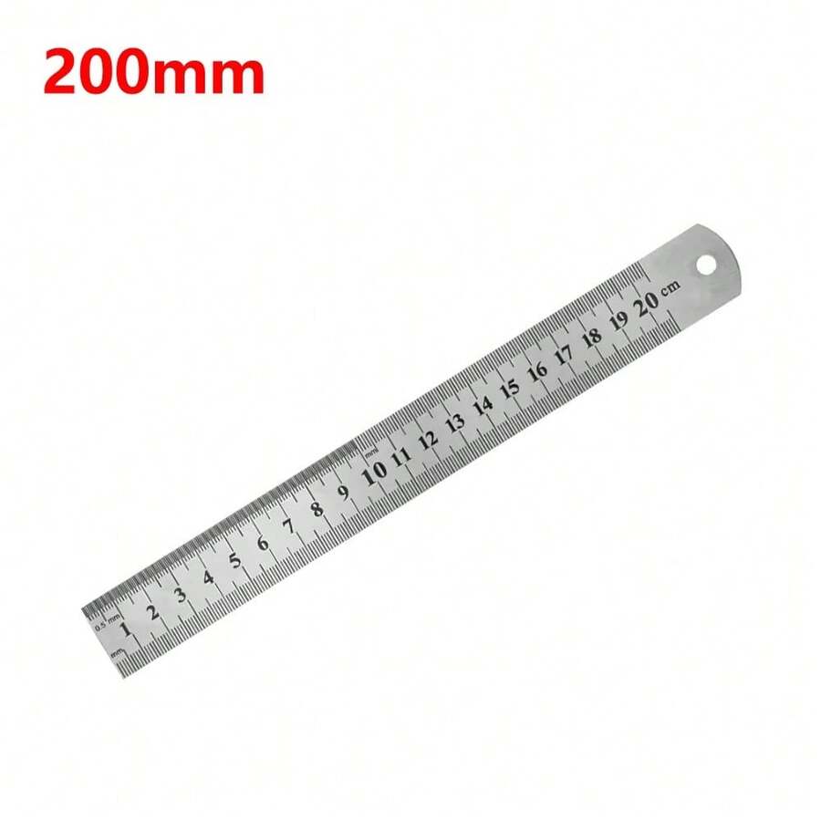 Regla recta de Metal de acero inoxidable, herramienta de medición de precisión de doble cara, reglaétrica de escala de 15-50cm, mesa de escala transparente EVZX - 200 milímetros - Ver 1
