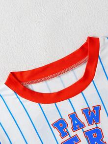 Paw Patrol 两件套汪汪队立大功男童套装，包含蓝色卡通小狗印花圆领短袖T恤和短裤，儿童夏季运动服，适合日常、休闲、度假、户外运动，也是一份不错的礼物。 - 藍色 - 查看 3