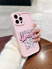 1pc New Creative Pink Lucky Dice Pattern Phone Case, Full Coverage Soft Shell Protective Cover Suitable For IPhone 17 Air/17 Pro Max/17/16 Plus/15/14/13/12/11/XS Max/XR/7/8 - Light Pink - View 3