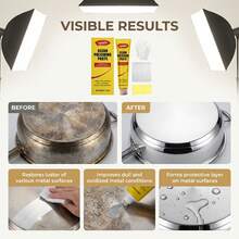 金属抛光膏，家用厨房炉灶不锈钢清洁、去污、翻新、增亮 - 1set - 查看 8