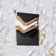 20/50个复古风格白色/黑色牛皮纸空白信封，大/中/迷你尺寸，适用于婚礼请柬、生日派对礼物、圣诞节庆祝活动 - 長方形 - 查看 9