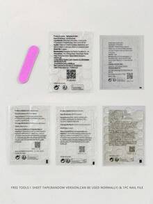 10片/套 日式极简法式手工美甲贴纸，日式裸粉色美甲，可移除可重复使用通勤美甲贴纸 - 彩色 - 查看 9