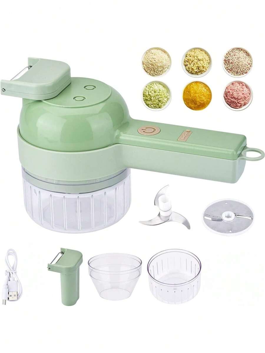 2-In-1 Electric Vegetable Cutter And Chopper, Rechargeable, Ergonomic And Easy To Clean - Lime Green - View 1