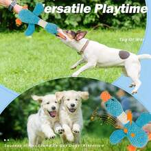 狗狗发声玩具 - 蓝色鹅，适合小型/中型/大型犬，耐用耐咬玩具，幼犬磨牙玩具，互动宠物玩具，柔软狗狗玩具，牙齿护理益智玩具 - 彩色 - 查看 11