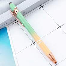 Customized Text LOGO Rose Gold Ombre Metal Push Button Aluminum Barrel Pen, Capacitive Touch Ballpoint Pen, Elegant Gift For Family, Friends, Teachers, Parents, Colleagues, Graduation & Back To School Season - Multicolor - View 21