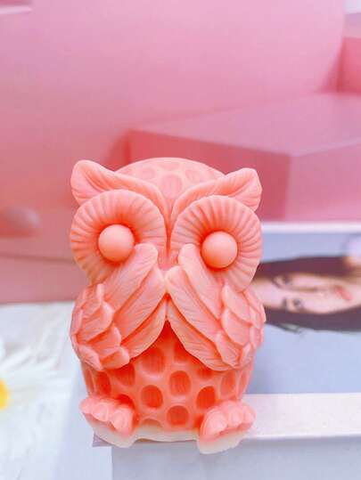1 pieza Molde de silicona con forma de búho de lunares para hacer velas, piedras aromáticas, difusores de aroma y decoración del hogar