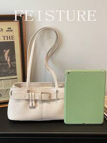 1pc FEISTURE Fashion Women's Underarm Shoulder Bag, Suitable For Daily Outing, Dating, Commuting - White - View 6