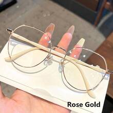 1副女士高品质学生轻便圆形面镜，无度数，适合电脑阅读、游戏、看电视和智能手机 - 彩色 - 查看 14