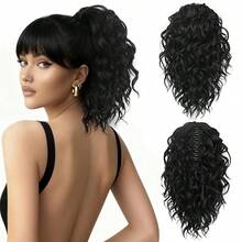 Overseas Trade Wavy Ponytail Clip, Drawstring Small Curly Ponytail New Fluffy Ponytail Wig HA2882 - Multicolor - View 4