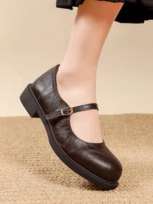 女士棕黑色口袋包覆圆头乐福鞋 - 棕色 - 查看 5