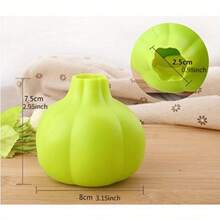 1 pieza Pelador de ajo - Herramienta de pelado de ajo de silicona con diseño de borde afilado, fácil de limpiar, adecuado para cocinas domésticas y profesionales, modelo amigable para el usuario y material inofensivo, suministros para fiestas de Navidad, cena familiar - Verde - Ver 3