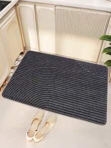 1pc Heavy-Duty Material Can Be Cut As Needed, Home Coir Entrance Mat, Easy-To-Clean Scraper Doormat, Wear-Resistant Outdoor Carpet, Home & Commercial Entrance Coir Doormat, Customizable. Modern Geometric Entrance Mat, Brown, Gray Tones With Spiral Concentric Circle Texture, Minimalist Style Suitable For Entryway, Wabi-Sabi Inspired Entrance Area. - Multicolor - View 3