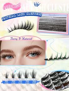 Queenice DIY Individual Lashes Manga Wispy Lash Clusters Anime Lash Extension 8-16mm Cluster Eyelash Extensions Spiky Lashes Clusters D-Curly Natural Lashes For Daily Use, Cosplay, Holidays. Ultra Soft Lightweight Reusable Long-Lasting - D - View 4