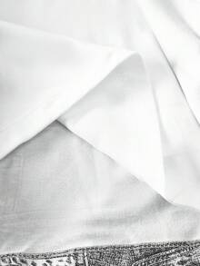 Set de 2 piezas de camisa de manga corta con estampado de denim falso + pantalones cortos para niños pequeños/niños, conjunto de verano para exteriores - Negro - Ver 5