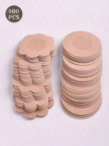 100pcs Disposable Nipple Covers, Seamless Breathable Self-Adhesivelnvisible Bra, Women's Lingerie & Underwear Accessories,Low Cut Evening Dresses, Bras, Underwear Accessories, Nipple Covers To Prevent Exposure, Wedding Photography Supplies, Wedding Clothi - Apricot - View 8